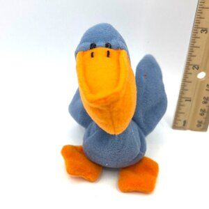 Ty Beanie Baby Scoop The Pelican 1996 Plush Toy Blue & Orange 3 Inches
